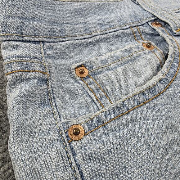 Levis Jeans Womens 13 Light Wash Low Slouch Cropped Wide Leg Denim Button Fly - Picture 10 of 16